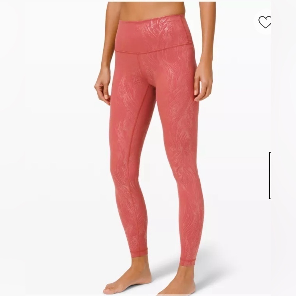 Lululemon Wunder Under Shine Acclimatize Cranberry Pink Foil Leggings Size 6